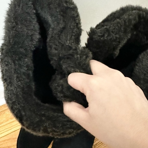 Lands End Sophia Tall Snow Winter Boots Faux Fur Lined Black size 11 - Picture 7 of 9